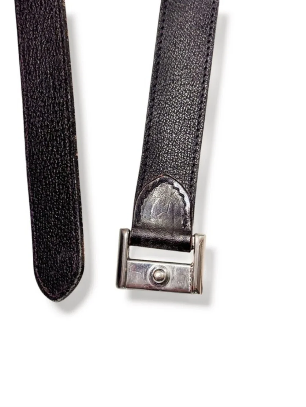 GIANNI VERSACE Dark Brown Minimalist Stud Belt Size 40 VINTAGE 90sVINTAGE 1990